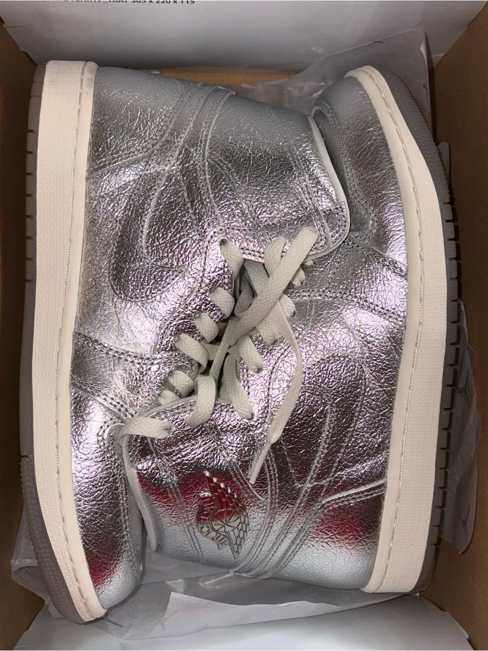 Jordan Silver Metallic High-Top Sneakers